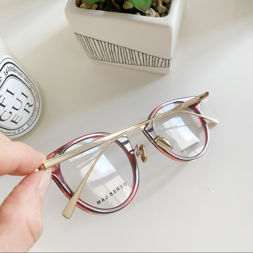 DEREK LAM 281 glasses 18k gold plated ruby/goldNWT - Picture 7 of 12